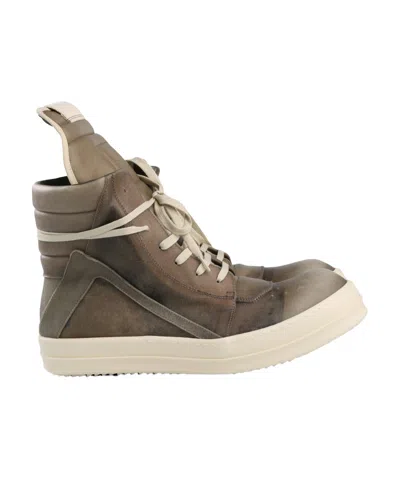 Rick Owens Round Toe High Top Casual Shoes In Nude