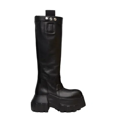 Rick Owens Round-toed Boots In Black