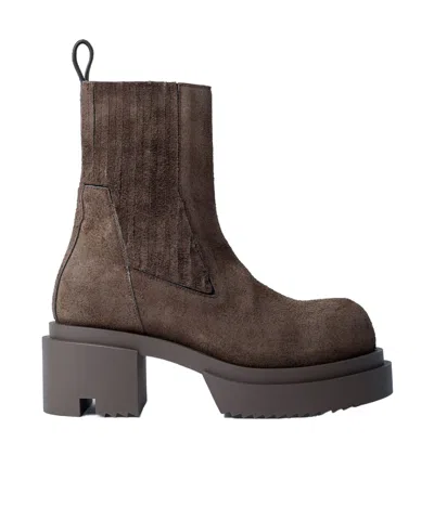 RICK OWENS RICK OWENS ROUND TOE ELASTICATED BOOTS