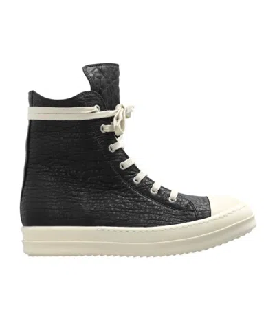 Rick Owens Round-toe High-top Casual Shoes In Black