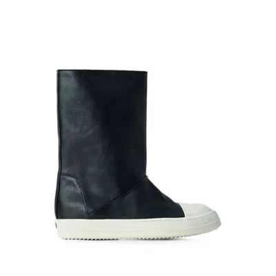 Rick Owens Round-toe Thermoplastic Elastomer Sneaker In Black