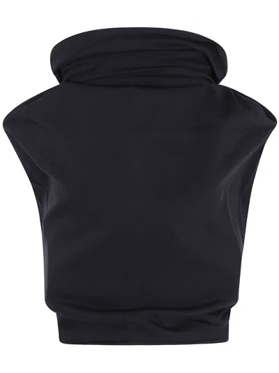 RICK OWENS JERSEY SHROUD T-SHIRT,RP01E7225.JA 09 BLACK