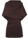 Rick Owens Draped Short-sleeved Top In Red