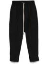 Rick Owens Drop-crotch Drawstring Cropped Trousers In Black  