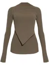 Rick Owens Longsleeves Babel Top In Gray
