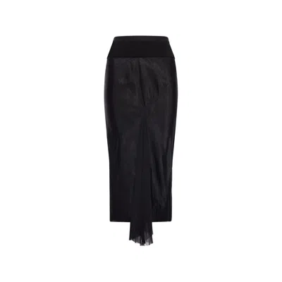 Rick Owens A Line Bias Skirt In Black