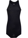 Rick Owens Ribbed Racerback Tank Top In Black  