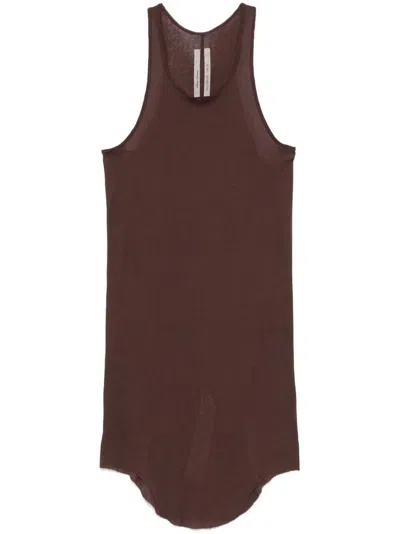 RICK OWENS BASIC RIB TANK TOP,RU01E5150.MR 14 MAHOGANY