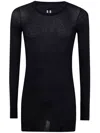 Rick Owens Rib Long Sleeves T-shirt Clothing In Black