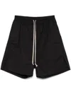 Rick Owens Elastic Waistband Swim Shorts With Side Pockets In Black  