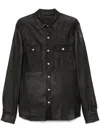 Rick Owens Black Jacket With Patch Pockets On The Chest In Cotton Blend Man In Black  