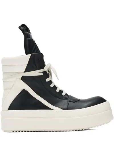 Rick Owens Geobasket High-top Leather Sneakers In White