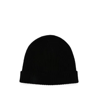 Rick Owens Ru02f4495 Ribbed Knit Cashmere Beanie In Black