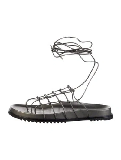 Pre-owned Rick Owens Rubber Gladiator Sandals In Gray