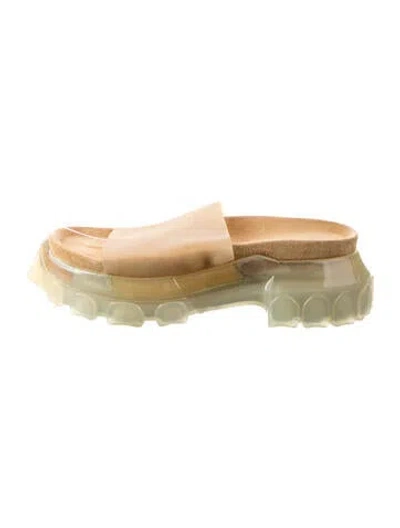 Pre-owned Rick Owens Rubber Slides In Green