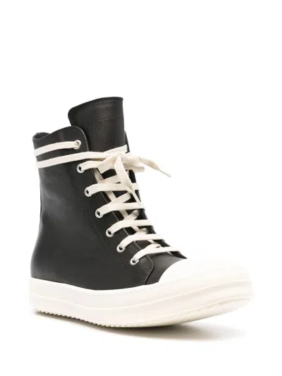 Rick Owens Rubber-toecap High-top Sneakers In Black