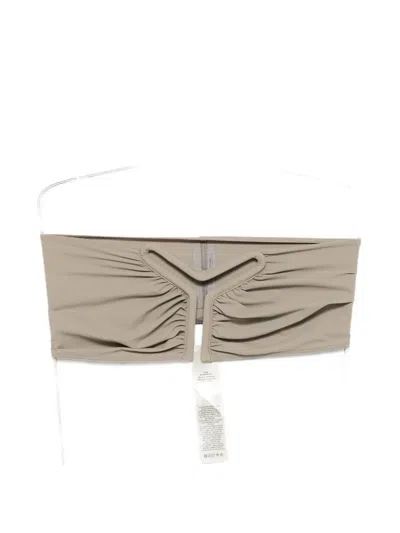 Rick Owens Ruched Bandeau In Neutral