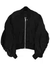 Rick Owens Cropped Oversized Bomber Jacket In Black