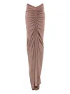 Rick Owens Ruched Draped Skirt In Brown