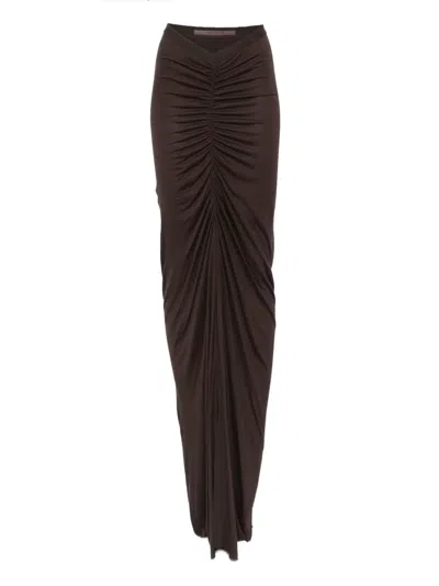 Rick Owens Ruched High-waisted Skirt In Animal Print