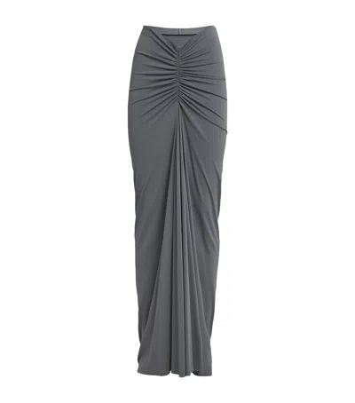 Rick Owens Gray Porterville Poppy Maxi Skirt In 138 Steel