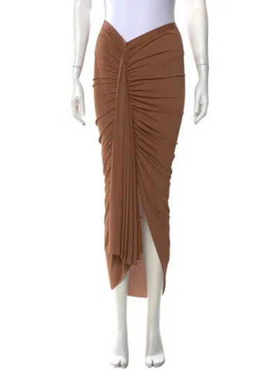 Pre-owned Rick Owens Ruffle Embellishment Long Skirt In Brown