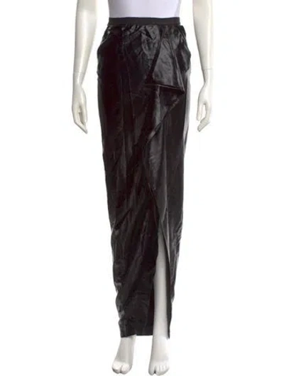 Pre-owned Rick Owens Ruffle Embellishment Long Skirt W/ Tags In Black