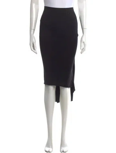 Pre-owned Rick Owens Ruffle Embellishment Midi Length Skirt In Black