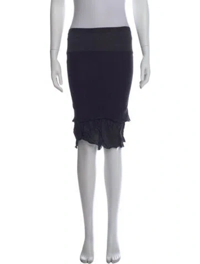 Pre-owned Rick Owens Ruffle Embellishment Midi Length Skirt In Blue