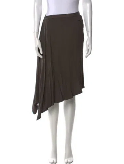 Pre-owned Rick Owens Ruffle Embellishment Midi Length Skirt In Neutral