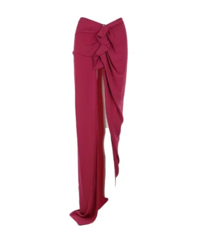 Rick Owens High-waisted Asymmetric Maxi Skirt In Pink