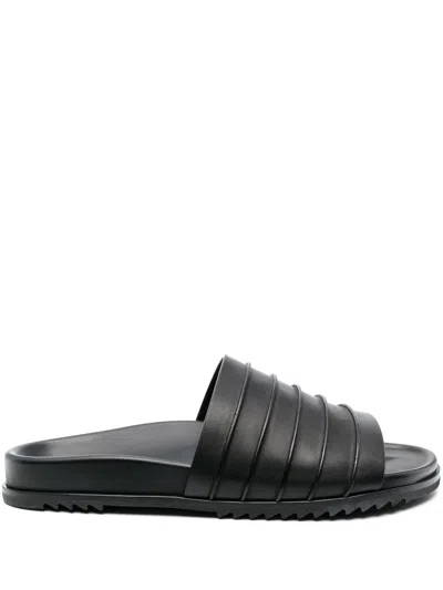 Rick Owens Ruhlmann Granola Leather Sandals In Schwarz