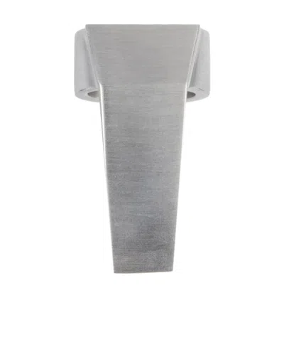 Rick Owens Runk Logo-engraved Ring In Gray