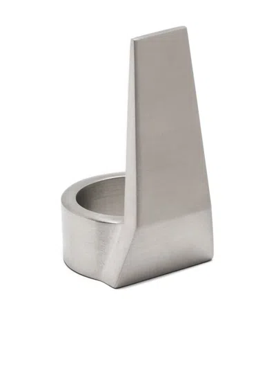 RICK OWENS RUNK RING WITH ENGRAVED LOGO