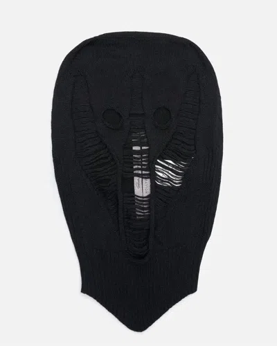 Pre-owned Rick Owens Runway Skull Clava Shredded Merino Black