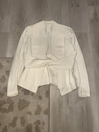 Pre-owned Rick Owens Runway S/s 2003 Tie Closure Blazer!! In White