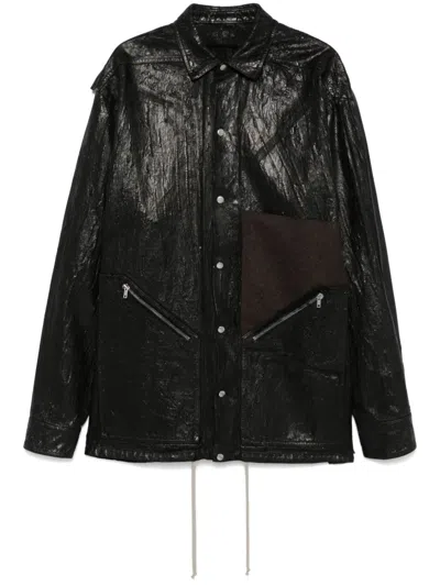 Rick Owens Porterville Runway Drawstring Hem Tour Jacket In Black