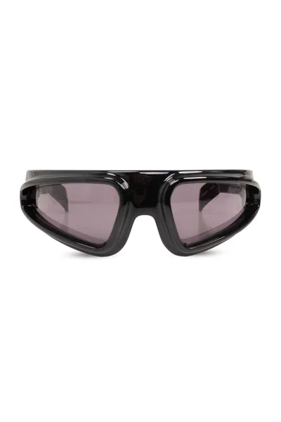 Rick Owens Ryder Wrap Around Frame Sunglasses In Black