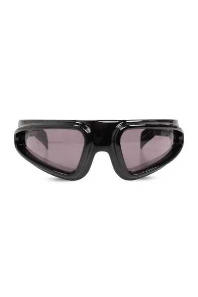 Rick Owens Ryder Wrap Around Frame Sunglasses In Brown