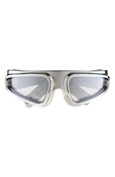 Rick Owens Ryder Wraparound Shield Sunglasses In Silver