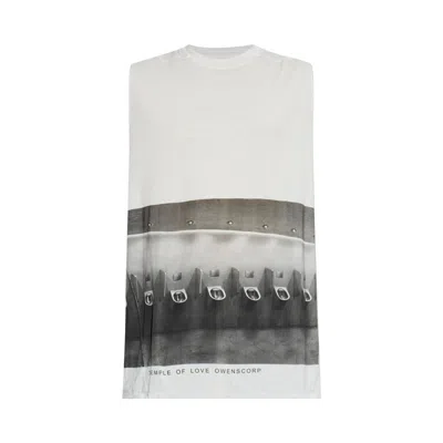 Pre-owned Rick Owens S Jumbo Top 'milk Wash/black' | White | Men's Size L