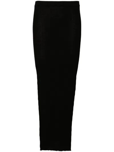 Rick Owens Sacriskirt Maxi Skirt In 09 Black