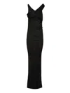 Rick Owens Lilies Sahara V-neck Gown Dress In Black