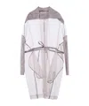 Rick Owens Tie Tulle Coat In Gray