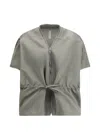 Rick Owens Bicolor Polyester Sleveless Jacket In Gray