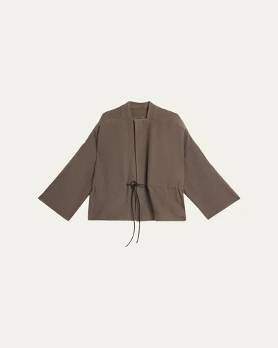 Rick Owens Sail Oversized Wool Flannel Jacket In Brown