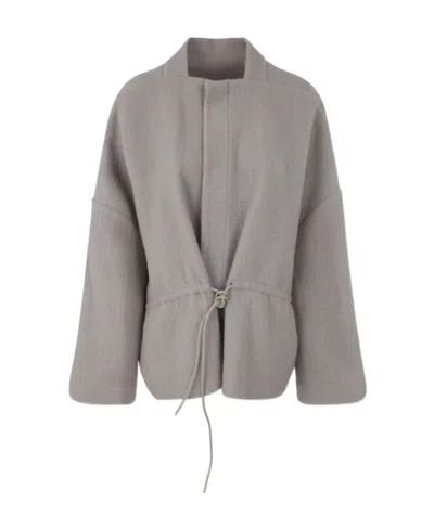 Rick Owens Sail Wide-sleeve Virgin Wool Jacket In Gray