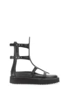 Rick Owens Woman Sandals Black Size 10 Soft Leather In Black