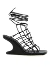 Rick Owens 80mm Web Cantilever Leather Sandals In Black