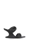 Rick Owens Twisted Cantilever Sandals 8 In Black